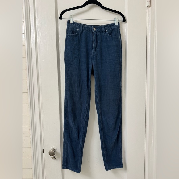 BDG Corduroy high waisted straight leg pant in dark blue - Picture 3 of 3
